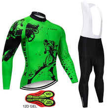 Load image into Gallery viewer, 2019 Hot Pro Team Long Sleeve Cycling Jersey Set Bib Pants Ropa Ciclismo Bicycle Clothing MTB Bike Jersey Uniform Men Clothes