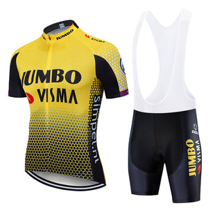 2019 lotto Jumbo visma cycling jersey set mens bicycle maillot MTB Racing ropa Ciclismo summer quick dry bike cloth 19D GEL pad