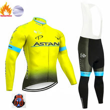 Load image into Gallery viewer, 2019 Red ASTANA TEAM winter thermal fleece Cycling JERSEY Bike Pants set Men&#39;s Ropa Ciclismo 9D cycling Maillot Culotte wear