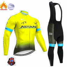 Load image into Gallery viewer, 2019 Red ASTANA TEAM winter thermal fleece Cycling JERSEY Bike Pants set Men&#39;s Ropa Ciclismo 9D cycling Maillot Culotte wear