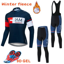 Load image into Gallery viewer, 2019 Hot IAM Winter Thermal Fleece Cycling Jersey Long Sleeve Jerseys Cycling Bib Pants Set Bike Bicycle Cycling Clothing