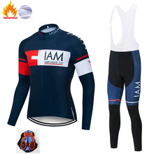 Load image into Gallery viewer, 2019 Hot IAM Winter Thermal Fleece Cycling Jersey Long Sleeve Jerseys Cycling Bib Pants Set Bike Bicycle Cycling Clothing