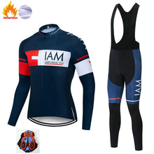 Load image into Gallery viewer, 2019 Hot IAM Winter Thermal Fleece Cycling Jersey Long Sleeve Jerseys Cycling Bib Pants Set Bike Bicycle Cycling Clothing