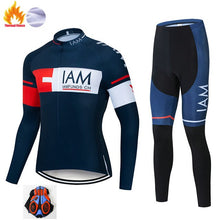 Load image into Gallery viewer, 2019 Hot IAM Winter Thermal Fleece Cycling Jersey Long Sleeve Jerseys Cycling Bib Pants Set Bike Bicycle Cycling Clothing