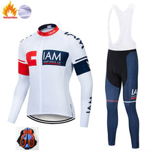 Load image into Gallery viewer, 2019 Hot IAM Winter Thermal Fleece Cycling Jersey Long Sleeve Jerseys Cycling Bib Pants Set Bike Bicycle Cycling Clothing