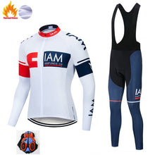 Load image into Gallery viewer, 2019 Hot IAM Winter Thermal Fleece Cycling Jersey Long Sleeve Jerseys Cycling Bib Pants Set Bike Bicycle Cycling Clothing