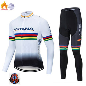 ASTANA 2019 Pro Winter Thermal Fleece Woman Cycling jerseys Sets MTB Wear Bike Wear Clothing Ciclismo Long Sleeve Bicycle