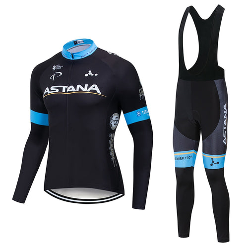 2019 New astana team Cycling Jersey Suit 19D gel Bike Long Jersey mens Ropa Ciclismo Spring Bicycle clothing Cycling wear