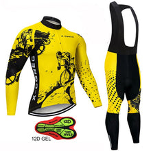 Load image into Gallery viewer, 2019 Hot Pro Team Long Sleeve Cycling Jersey Set Bib Pants Ropa Ciclismo Bicycle Clothing MTB Bike Jersey Uniform Men Clothes