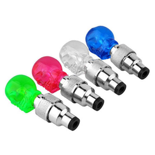 Bicycle Lights Bike Tire Valve Lgiht Tyre Tire Valve Caps Wheel Spoke Skull Diamond Shape LED Light MTB Bike Cycling Accessories