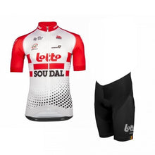 Load image into Gallery viewer, 2020 Pro team lotto soudal red cycling jersey sets Bicycle maillot breathable Ropa Ciclismo MTB Short sleeve bike cloth 9D GEL