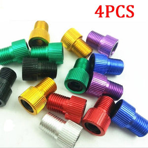 4PCS Aluminum Alloy Bike Valve Adapter Caps Bicycle Air Nozzle Air Pump Road Racing Bike Inner Tube Tools Bicycle Accessories