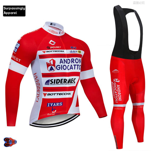 2019 Pro Men's UCI Team Red ANDRO Cycling Jersey Pants Set Autumn Ropa Ciclismo 9D Gel Pad Cycling Wear Bicycle Clothing Suit