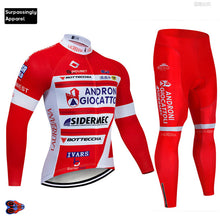 Load image into Gallery viewer, 2019 Pro Men&#39;s UCI Team Red ANDRO Cycling Jersey Pants Set Autumn Ropa Ciclismo 9D Gel Pad Cycling Wear Bicycle Clothing Suit