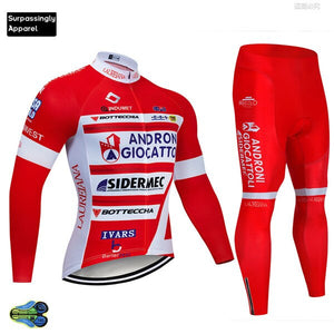 2019 Pro Men's UCI Team Red ANDRO Cycling Jersey Pants Set Autumn Ropa Ciclismo 9D Gel Pad Cycling Wear Bicycle Clothing Suit