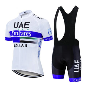 2019 UAE Cycling Jersey 9d Bike Shorts Set Ropa Ciclismo Mens Summer Quick Dry Pro Cycling Maillot Hombre Roupa Pants Clothes