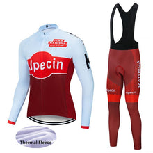 Load image into Gallery viewer, 2019 Team KATUSHA long sleeve Winter Thermal Fleece cycling jersey set outdoor sport ropa ciclismo bike Wear 19D gel pad