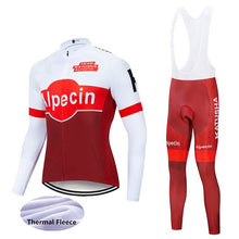 Load image into Gallery viewer, 2019 Team KATUSHA long sleeve Winter Thermal Fleece cycling jersey set outdoor sport ropa ciclismo bike Wear 19D gel pad