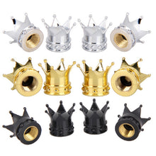 Load image into Gallery viewer, 4pcs/lot Bicycle Tire Valve Caps Universal  Dustproof  Gold Crown Tyre Wheel Stem Air Valve Caps Tire Valve Auto Truck Bike