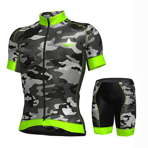 2019 Ropa Ciclismo Cycling Jersey Set Bike Bib Shorts Breathable Camouflage Green Summer Quick Dry MTB Bicycle Cycling Clothing